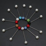 12Pcs Women Brooch Pins Crystal Hijab Scarf Safety Pin Sweater Shawl Clips