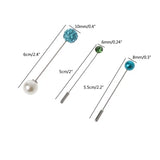 12Pcs Women Brooch Pins Crystal Hijab Scarf Safety Pin Sweater Shawl Clips
