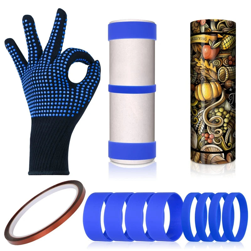 12Pcs Silicone Bands for Sublimation Tumblers, Rubber Rings for DIY Cups