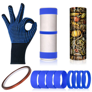 12Pcs Silicone Bands For Sublimation Tumblers, DIY Cup Wrapping Kit
