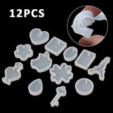 12Pcs Silicone Jewelry Making Resin Mold Earring Pendant Casting Mould DIY Tool