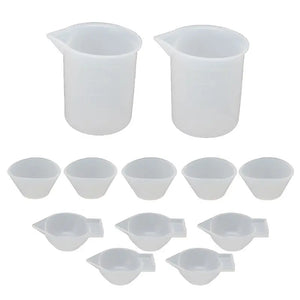 12Pcs Silicone Mixing Measuring Cups for UV Resin Mold DIY Jewelry Tool Kit