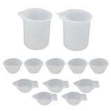 12Pcs Silicone Mixing Measuring Cups for UV Resin Mold DIY Jewelry Tool Kit