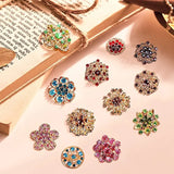 12Pcs Small Rhinestone Brooches Hollow Alloy Pins Travel Prom Accessories