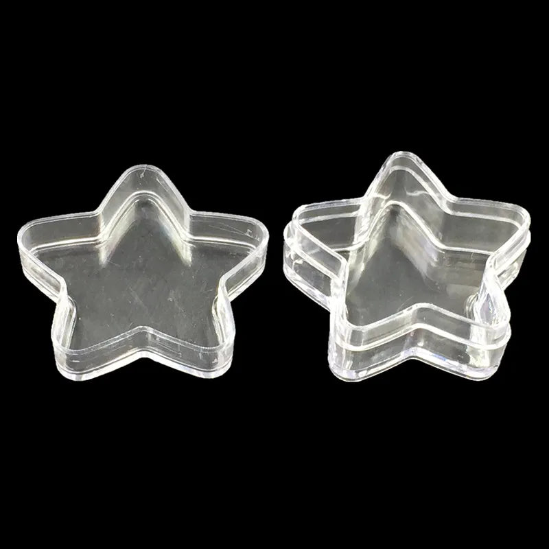 12Pcs Small Acrylic Star Pentacle Storage Boxes 35x35x16mm