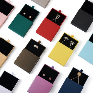 12Pcs Square Paper Drawer Boxes with Sponge - Jewelry Gift Storage Boxes
