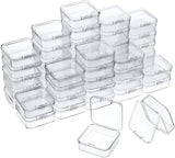 12Pcs Square Plastic Storage Box Jewelry Container Transparent 4.3*4.3*2cm
