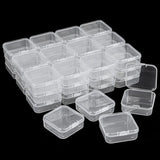 12Pcs Square Plastic Storage Box Jewelry Container Transparent 4.3*4.3*2cm