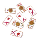 12Pcs Square Hibiscus Petal Resin Charms for Jewelry Making