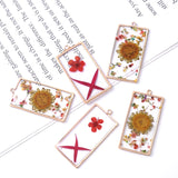 12Pcs Square Hibiscus Petal Resin Charms for Jewelry Making
