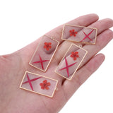 12Pcs Square Hibiscus Petal Resin Charms for Jewelry Making