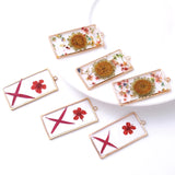 12Pcs Square Hibiscus Petal Resin Charms for Jewelry Making