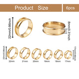 12Pcs Golden Ring Core Blank Settings for Inlay Jewelry Size 7-12