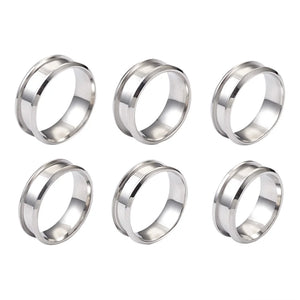12Pcs Golden Ring Core Blank Settings for Inlay Jewelry Size 7-12