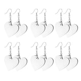12Pcs Sublimation Heart Earring Blanks w/ Hooks for DIY Jewelry Making