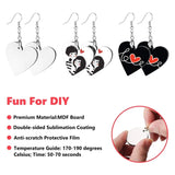 12Pcs Sublimation Heart Earring Blanks w/ Hooks for DIY Jewelry Making