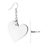 12Pcs Sublimation Heart Earring Blanks w/ Hooks for DIY Jewelry Making
