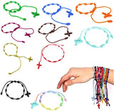 12Pcs Tibet Bracelet Red Cord Kabbalah 7 Knot Cross Bracelet