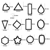 12Pcs Wood Open Bezel Blank Frame Charms UV Resin Pendants