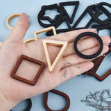 12Pcs Wood Open Bezel Blank Frame Charms UV Resin Pendants