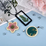 12Pcs Wood Open Bezel Blank Frame Charms UV Resin Pendants