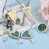 12Pcs Wood Open Bezel Blank Frame Charms UV Resin Pendants