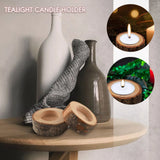 12Pcs Wooden Candle Holder Votive Holder for Wedding Party Christmas Home Decor