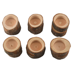 12Pcs Wooden Candle Holder Votive Holder for Wedding Party Christmas Home Decor