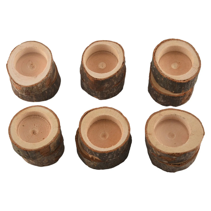 12Pcs Wooden Candle Holder Votive Holder for Wedding Party Christmas Home Decor