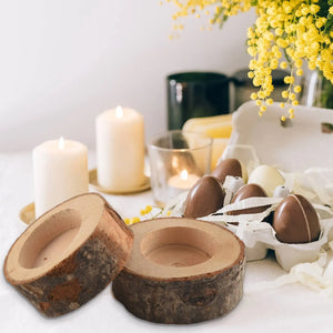 12Pcs Wooden Candle Holder Votive Holder for Wedding Party Christmas Home Decor