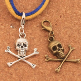 12Pcs Bronze Pirate Skull Halloween Clasp Charm Beads C981