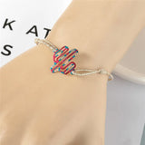 Cactus Charm Woven Bracelet Set for Women Girl Summer Jewelry