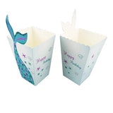 12Pcs Mermaid Tail Popcorn Box for Birthday Party Supplies