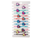 12Pcs Mixed Enamel Cat Unicorn Charm Bracelet Set Elastic Chain Girls Jewelry