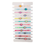 12Pcs Mixed Enamel Cat Unicorn Charm Bracelet Set Elastic Chain Girls Jewelry