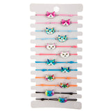 12Pcs Mixed Enamel Cat Unicorn Charm Bracelet Set Elastic Chain Girls Jewelry