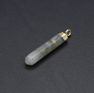 12Pcs/lot Natural Stone Pendant Reiki Pendulum for Jewelry Making