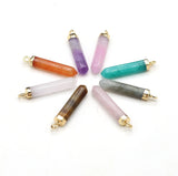 12Pcs/lot Natural Stone Pendant Reiki Pendulum for Jewelry Making