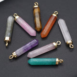 12Pcs/lot Natural Stone Pendant Reiki Pendulum for Jewelry Making