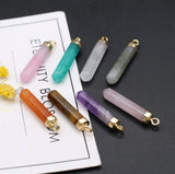 12Pcs/lot Natural Stone Pendant Reiki Pendulum for Jewelry Making