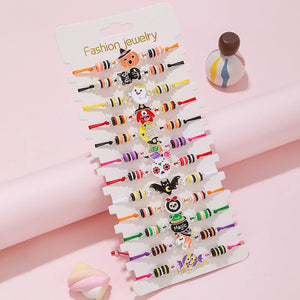 12Pcs Cat Rainbow Unicorn Charm Bracelets for Kids Birthday Christmas Gift