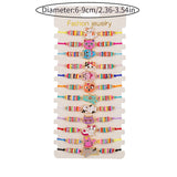 12Pcs Cat Rope Unicorn Charm Bracelets for Women Girls Kids