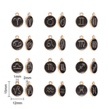 12Pcs Double-sided Alloy Enamel Constellations Charms for DIY Earrings Necklace