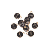 12Pcs Double-sided Alloy Enamel Constellations Charms for DIY Earrings Necklace