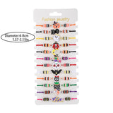 12Pcs Halloween Bat Pumpkin Ghost Rope Bracelet Set for Girls Kids