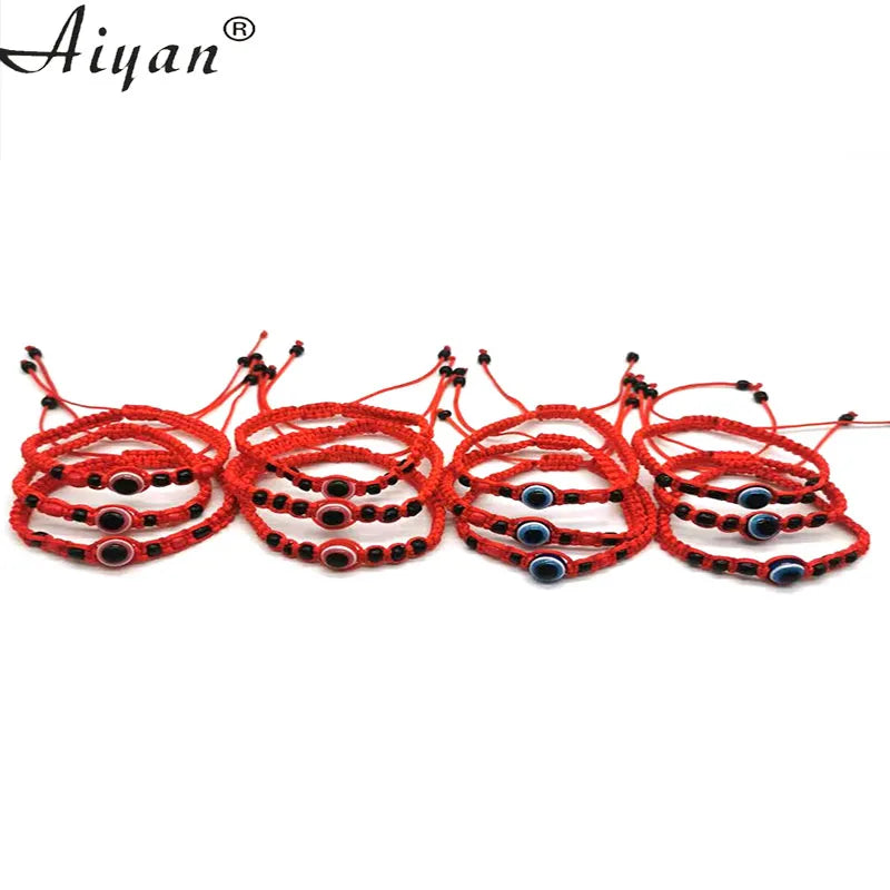 12PC Baby Size Evil Eye Bracelets to Protect in 8MM Resin and Glass Beads