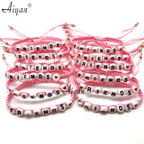 12 Love Woven Bracelets Friendship Gift Multi-Color Options