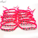12 Love Woven Bracelets Friendship Gift Multi-Color Options