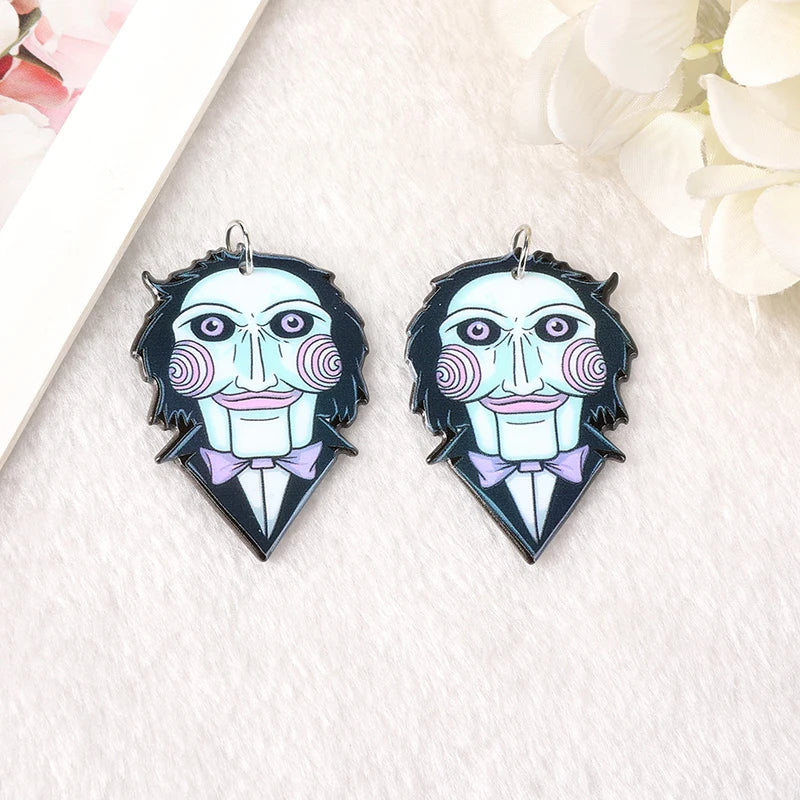 12pcs Horror Movie Icons Acrylic Charms for DIY Earring Necklace Making