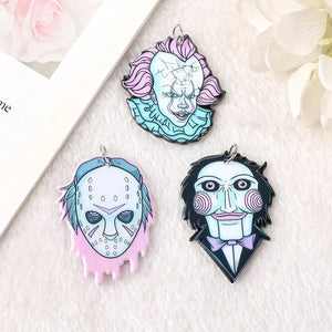 12pcs Horror Movie Icons Acrylic Charms for DIY Earring Necklace Making